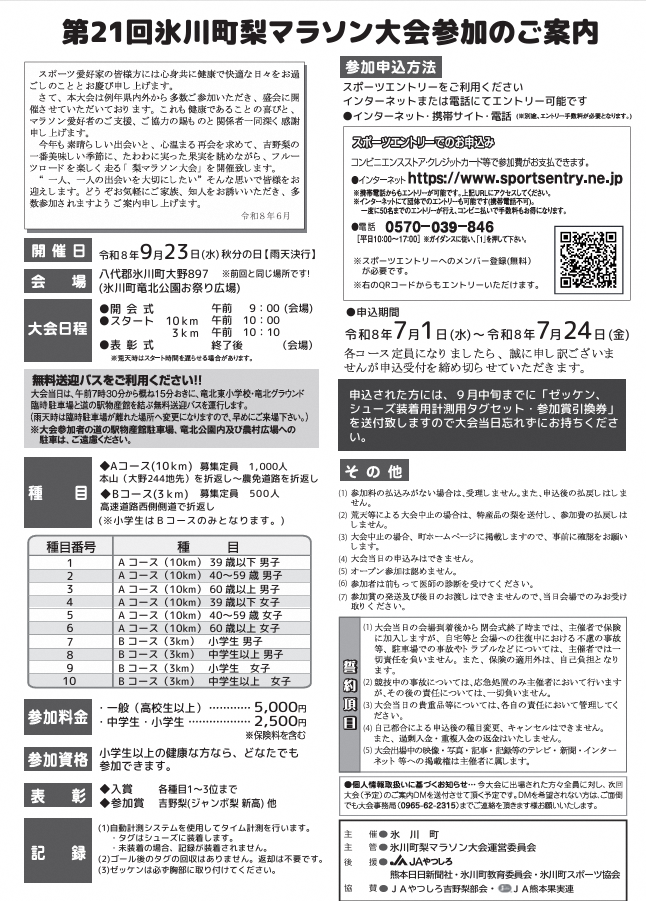 梨マラソンチラシ（裏）