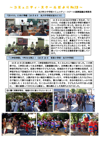 コミュニティ・スクールだより第13号を発行しました